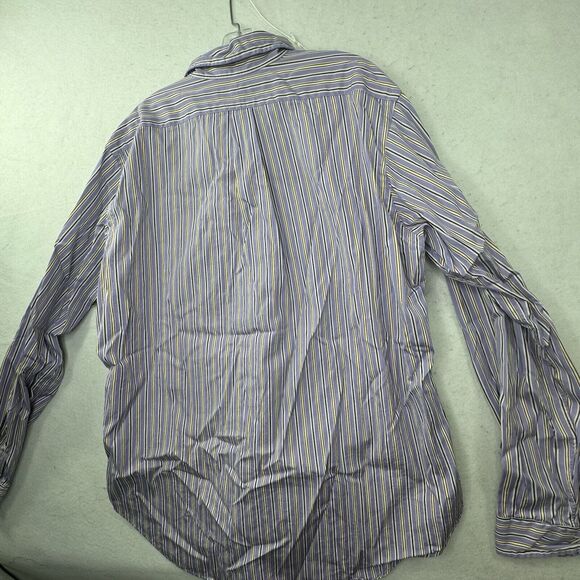 NEW 17‎ 36/37 Classic Fit Ralph Lauren Shirt Mens Long Sleeve Purple Striped - Picture 8 of 12